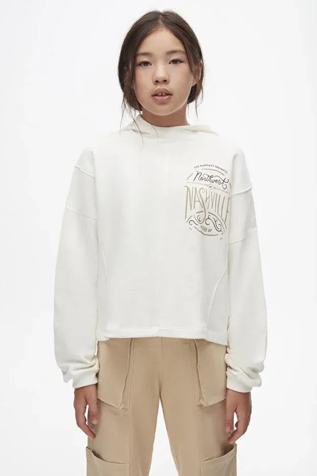 Детское худи с капюшоном Nk Kids, Ecru