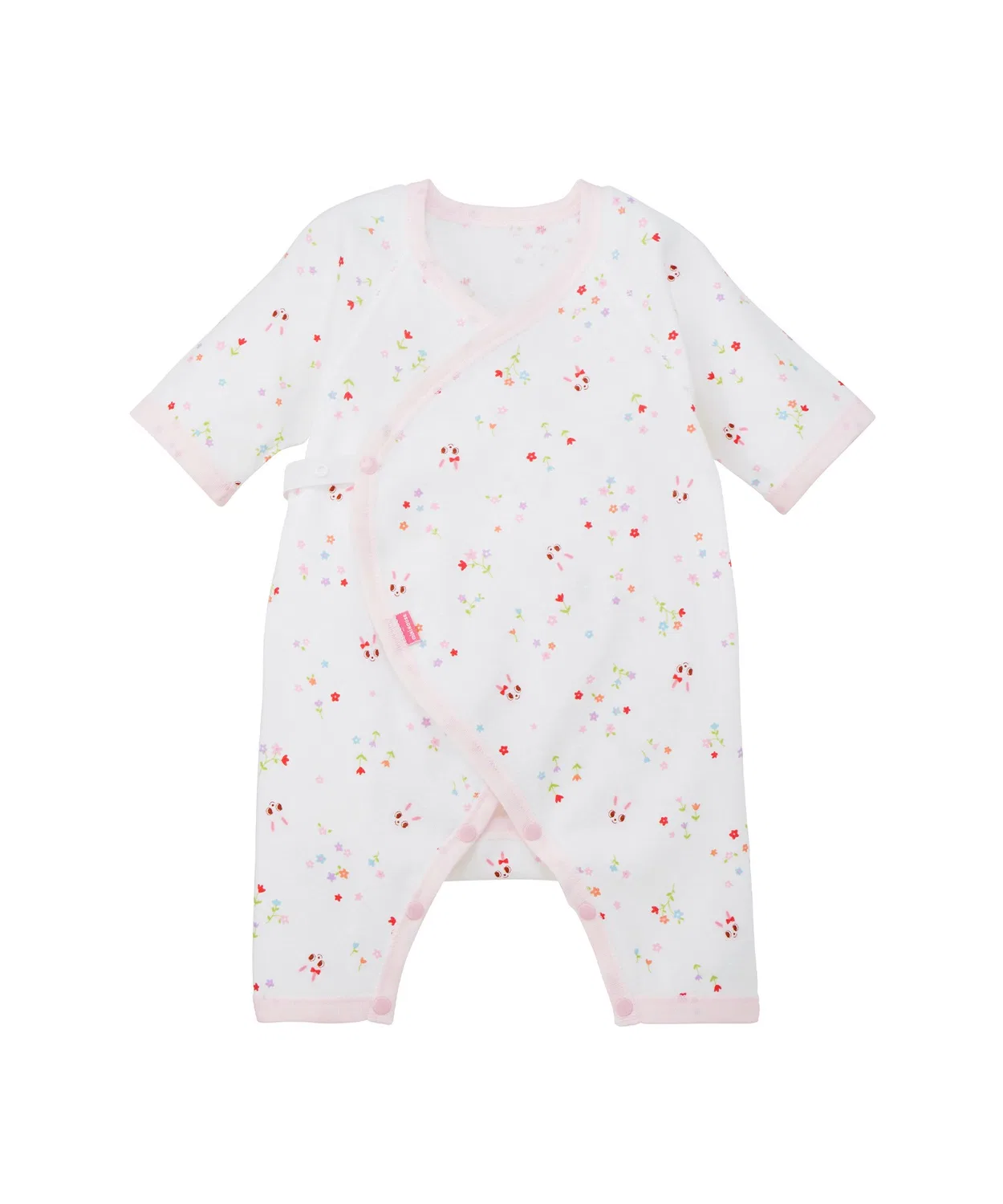 Детский комбинезон-боди хлопковый с принтом Pure Veil MIKI HOUSE, Pink