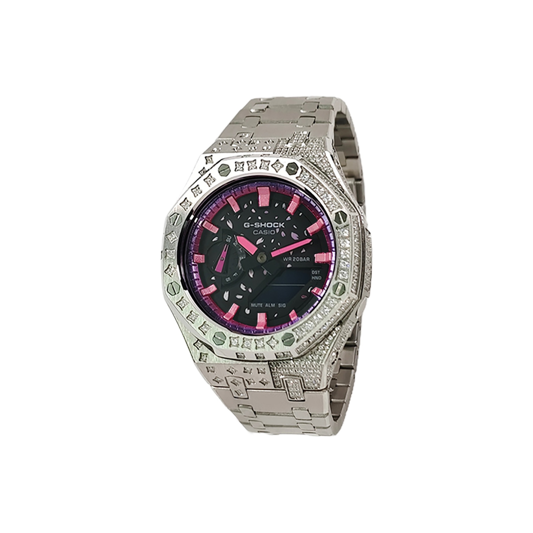 

CASIO Ретро серия кварцевый механизм браслет из нержавеющей стали мужские часы розовый циферблат