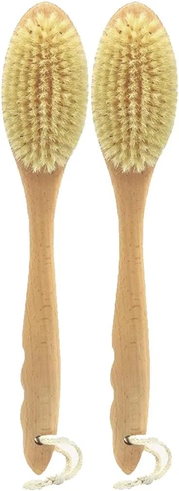 Щетка для душа из бука, средняя ручка, 2 шт, 38x8 см, Original Colour Generic
