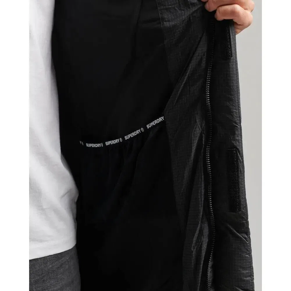 Мужская длинная куртка с капюшоном Superdry Ripstop, Schwarz — фото 4