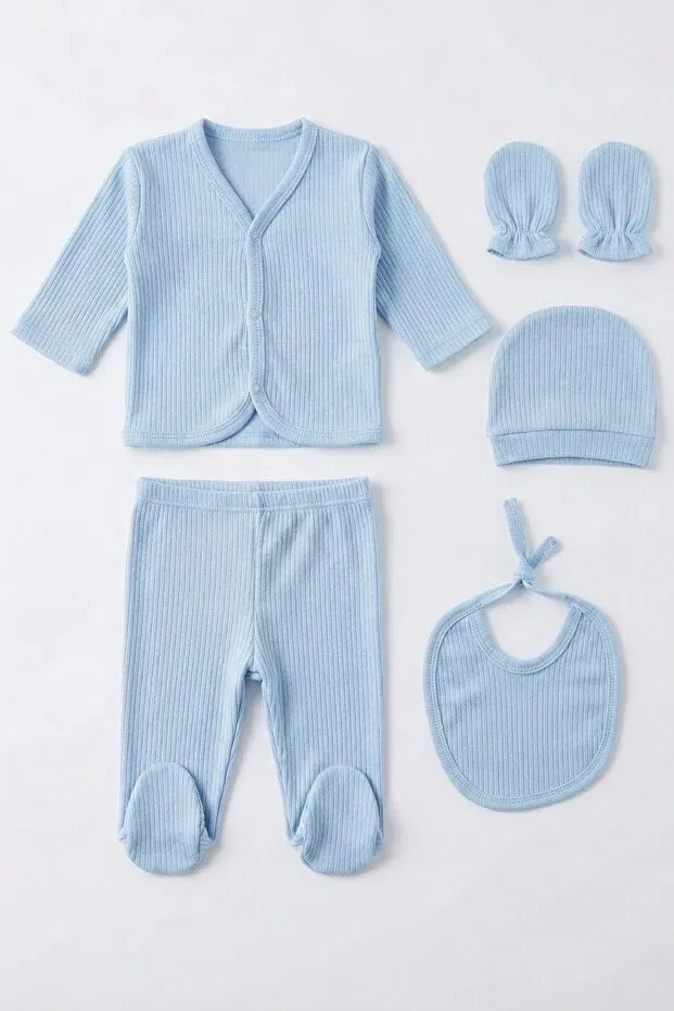 Детский комплект из 5 предметов хлопковый Basics Zumino, Blue