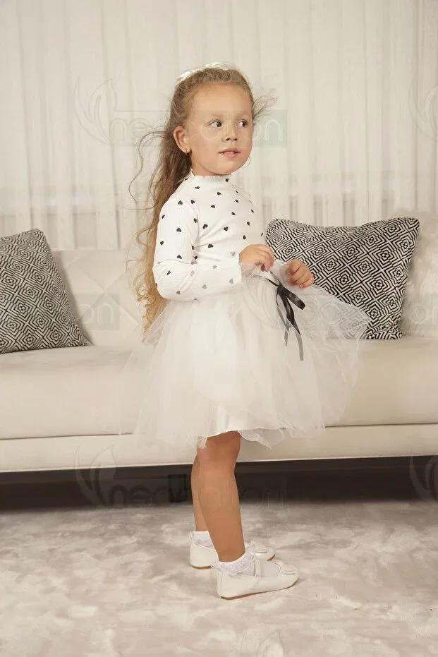 Детское платье для девочек с длинным рукавом Neocotton, White — фото 4