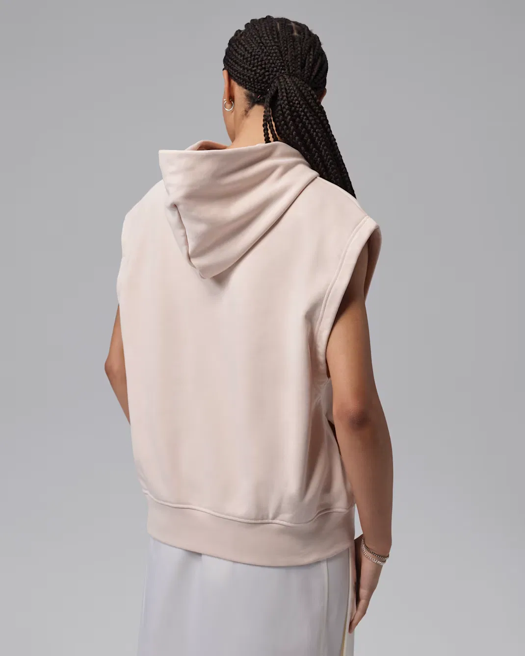 Женская толстовка с короткими рукавами из французского трикотажа Jordan Flight Fleece, Pearl White/Deep Royal/Sail — фото 2
