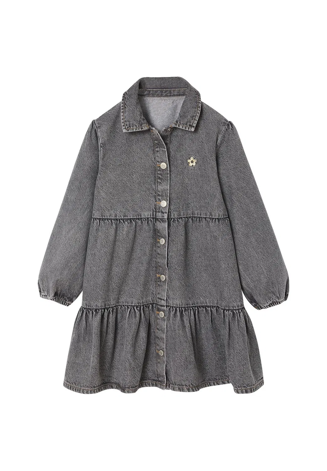 Mädchen kleid aus светлый деним - джинсовое платье Vertbaudet, Grauer Denim