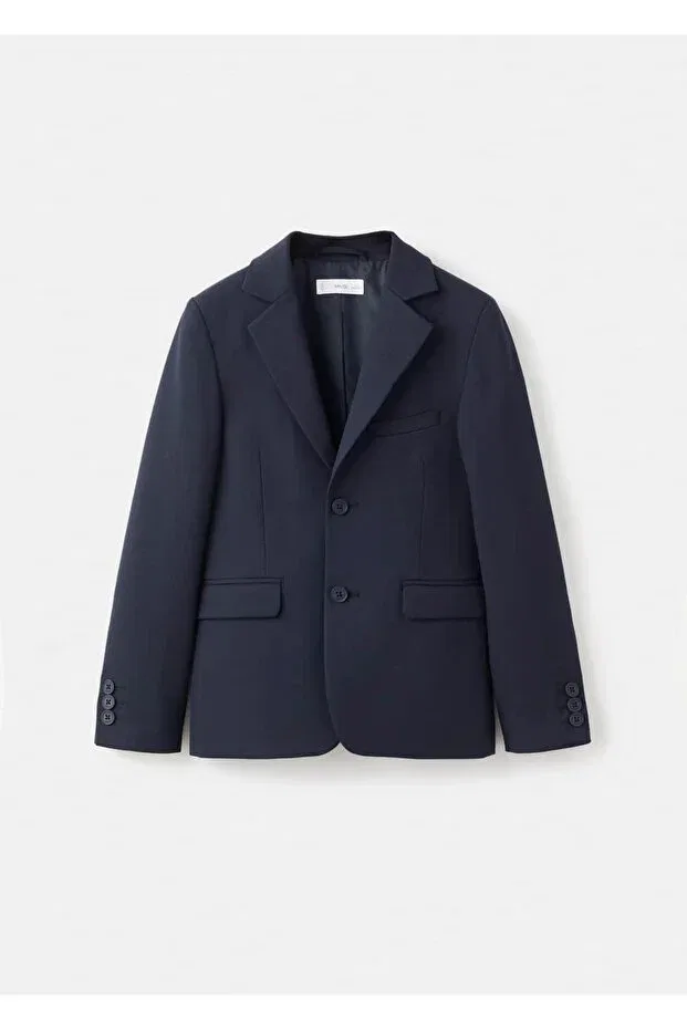 Детский пиджак для девочек хлопковый Mango Kids, Navy Blue