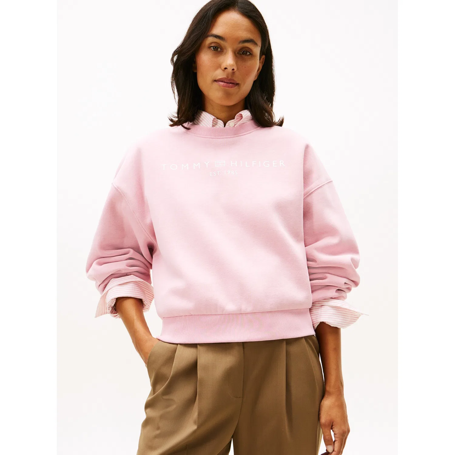 Женский свитшот с логотипом Tommy Hilfiger, Pink