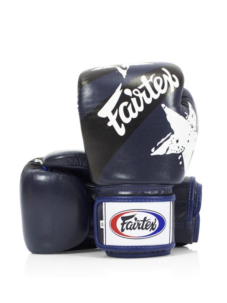 

Боксерские перчатки Fairtex Design-Nation Prints Collection Universal "Tight-Fit", 10 oz., синий