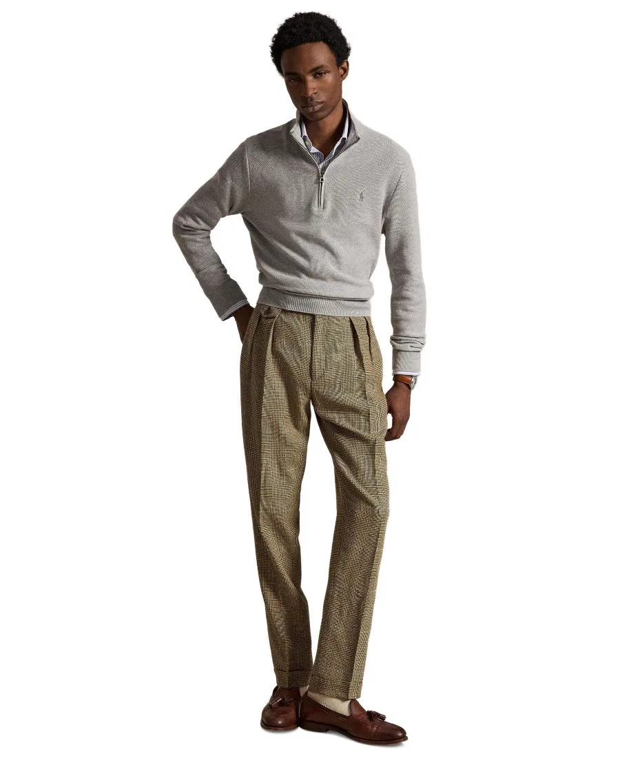 Свитер мужской Polo Ralph Lauren с воротником-стойкой и молнией, Mesh-Knit Cotton, Andover Heather — фото 2
