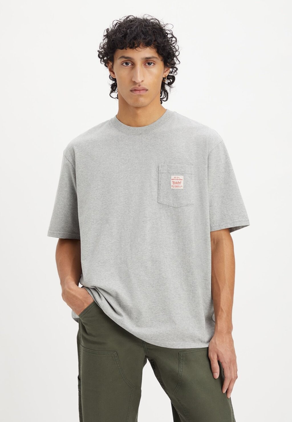 

Футболка с принтом Workwear Tee Levi's, цвет mid tone grey heather