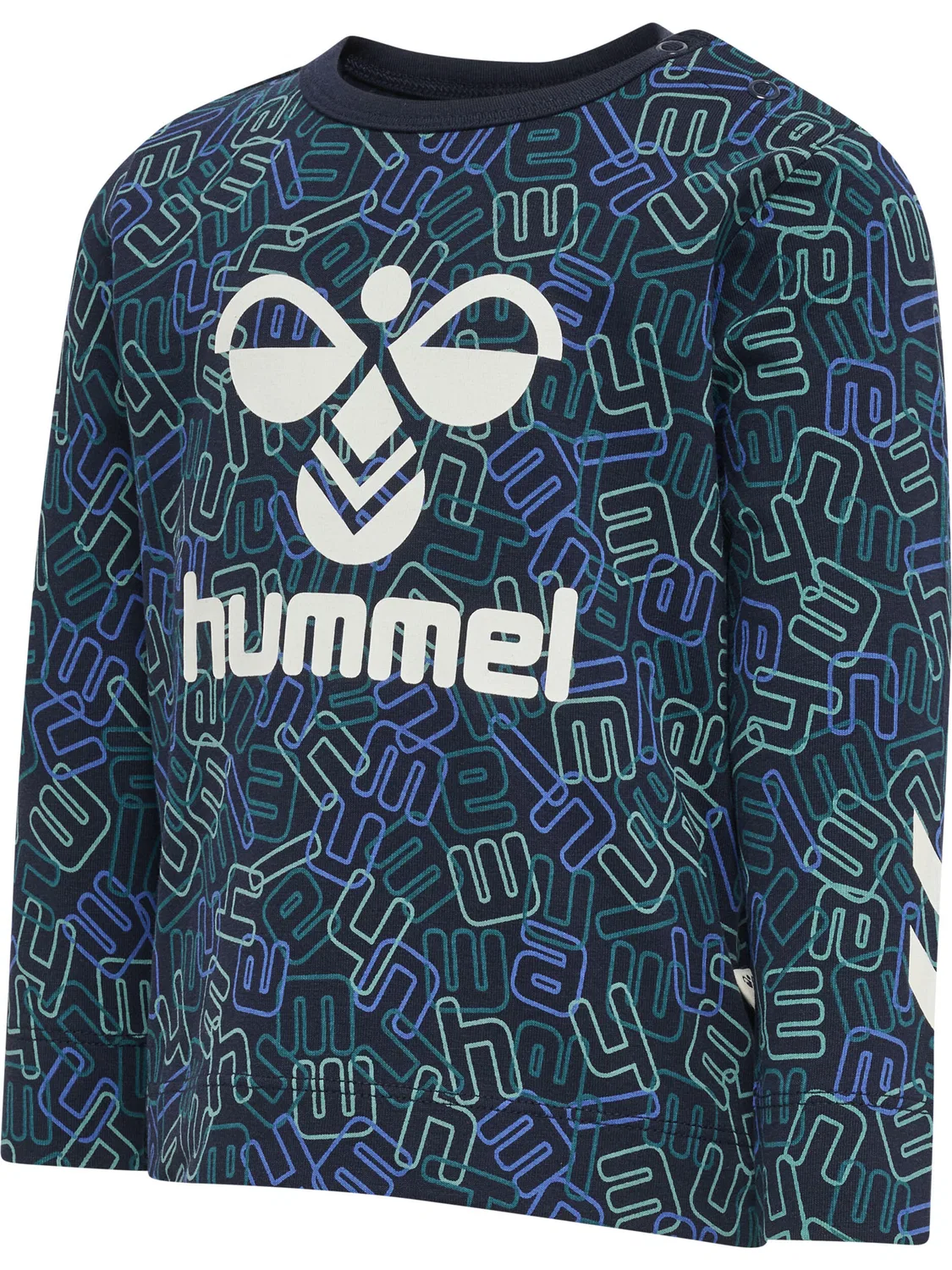 Детское хлопковое лонгслив с принтом Hmlolly Hummel, Schwarz Dunkelblau — фото 4