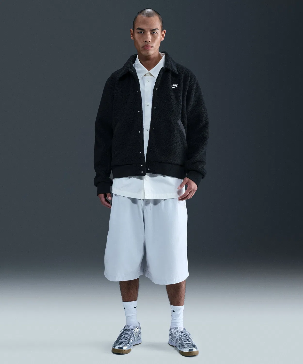 Мужская куртка-коуч с флисом, модель HV1430 NIKE, Оранжевый — фото 2