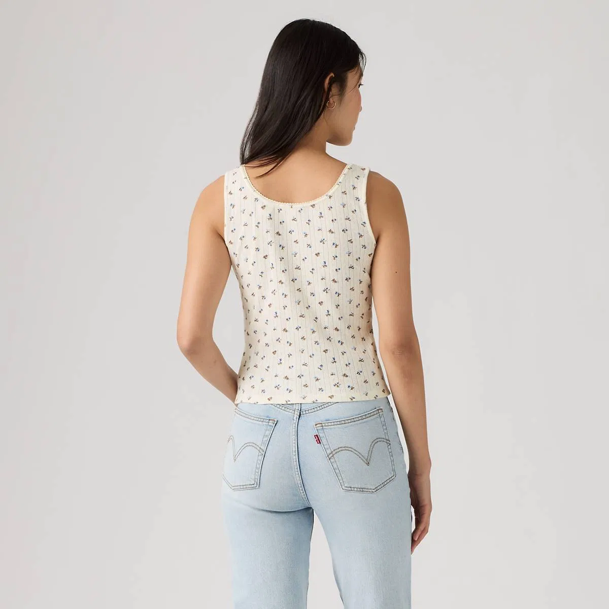 Милый топ без рукавов Levi's, Marseilles Ditsy Egret - Multi-Color — фото 4