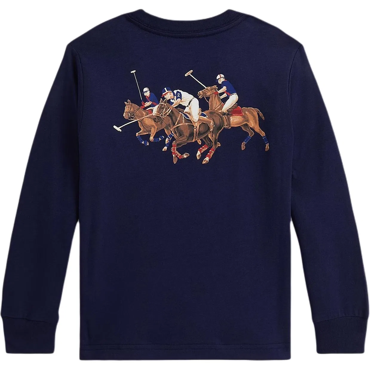 Детское поло для мальчиков с длинным рукавом Polo Ralph Lauren, Newport Marine Blue — фото 3
