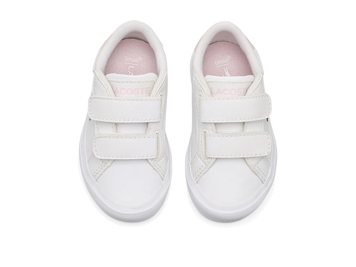 Кроссовки Powercourt (для малышей/детей младшего возраста) Lacoste Kids, White/Light Pink — фото 3