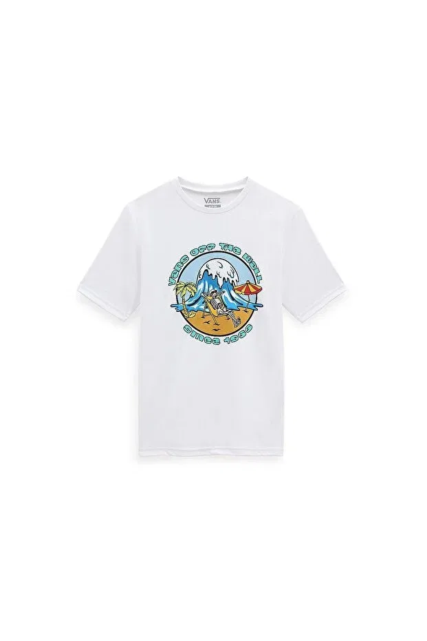 Детская футболка с принтом Skelechill Sun Shirt SS Vans, White