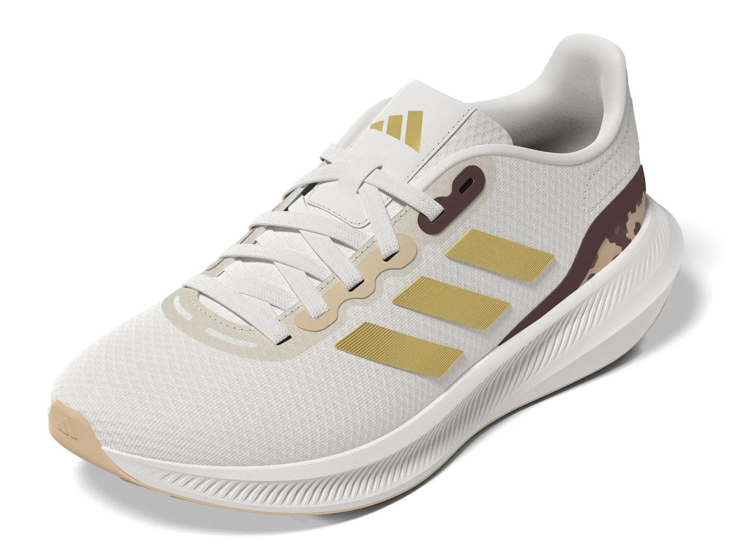 Детские кроссовки для мальчиков с принтом Run Falcon 3.0 Adidas, White Gold Metallic Beige Magic
