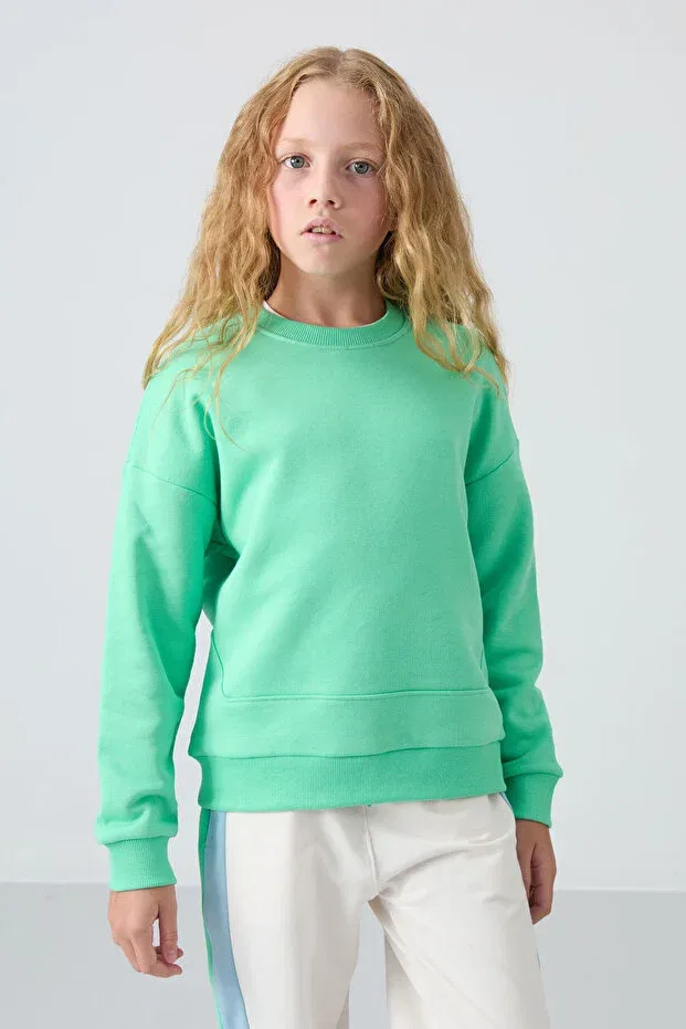 Детский комплект свитшотов для девочек Oversize 3-pack yellow-ecru-water green Tommy Life, Yellow-Ecru-Aqua Green — фото 4