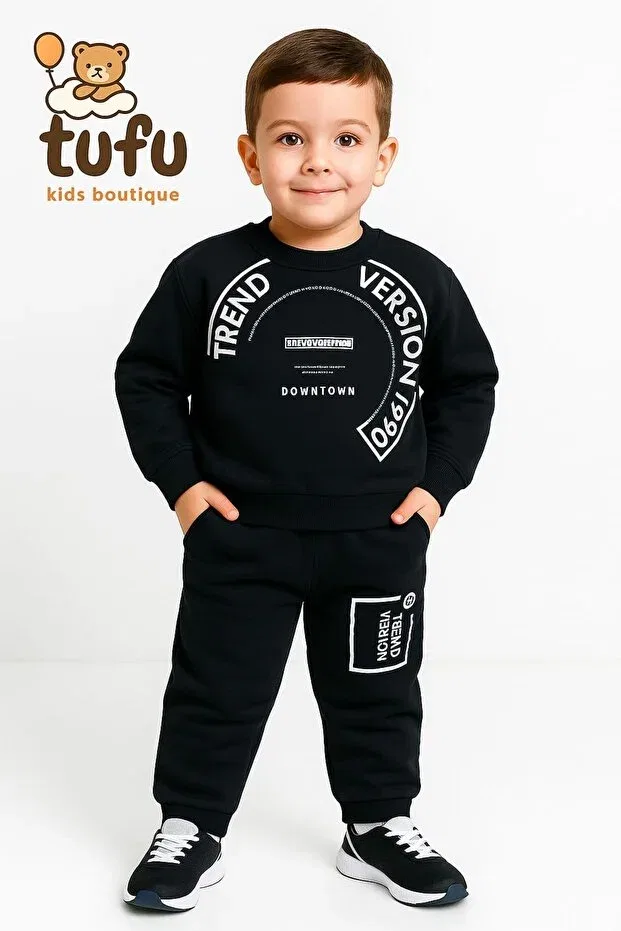 Детский спортивный костюм для девочек с принтом Butik, Navy Blue