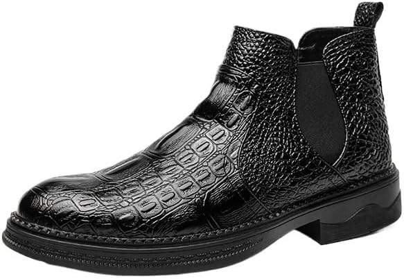 

Мужские кожаные ботинки Челси, повседневная деловая обувь из кожи, стильные повседневные ботильоны на слипоне, для свадеб, вечеринок, вождения Zestrelax, черный