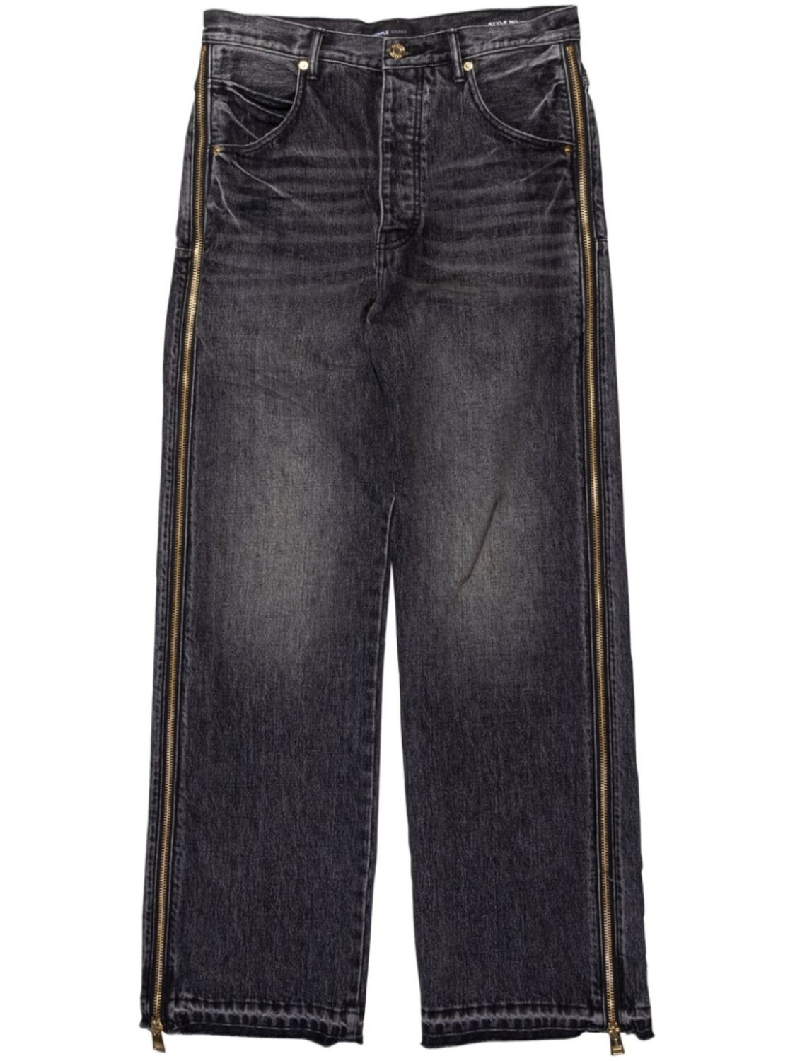 

Широкие джинсы P018 с молниями Purple Brand, черный