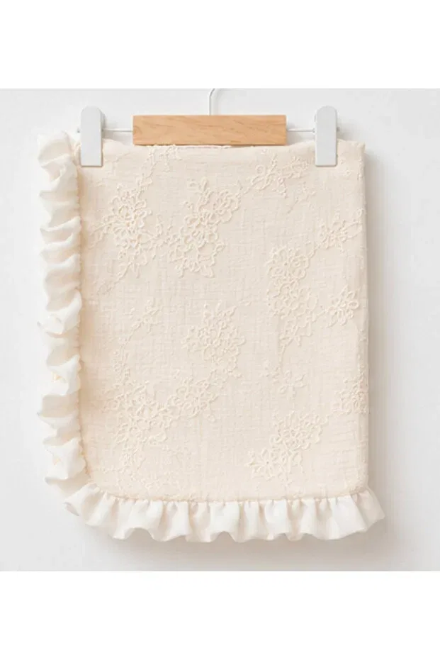Детский комбинезон для девочек хлопковый с кружевом Pugi Baby, Beige — фото 3