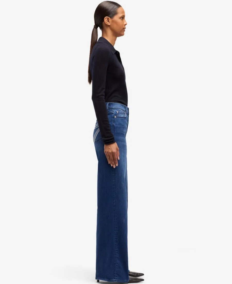 Джинсы с высокой посадкой и широкими штанинами, модель Slim Illusion 7 For All Mankind, Swim — фото 3