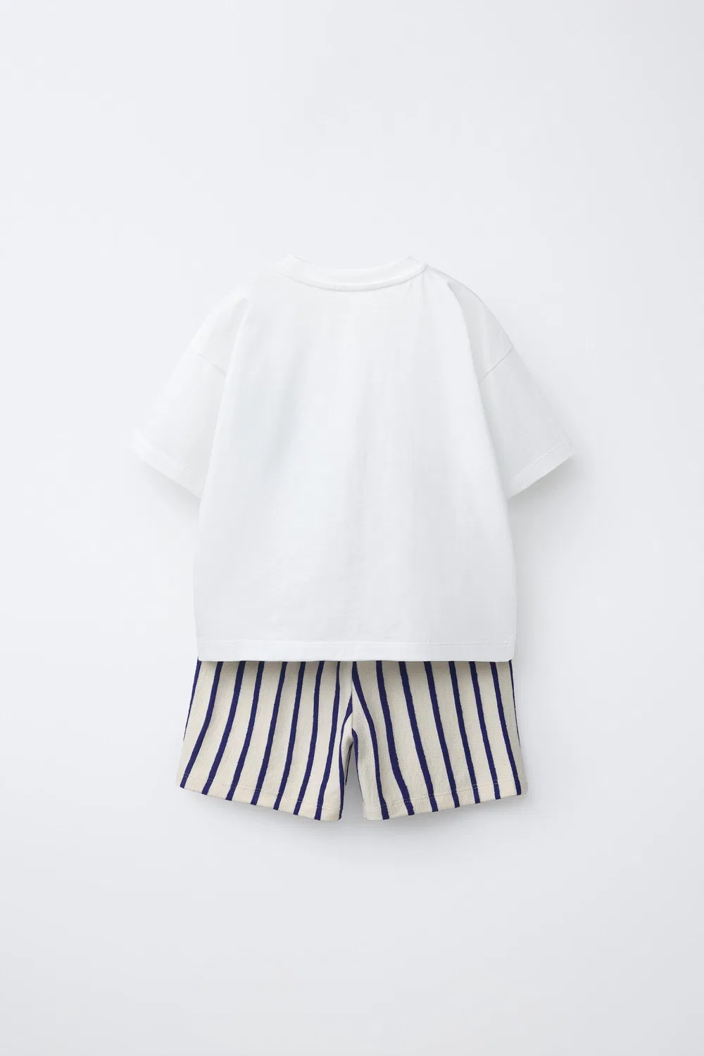 Футболка с динозавром и спортивный костюм бермуды ZARA, Blue/White — фото 2
