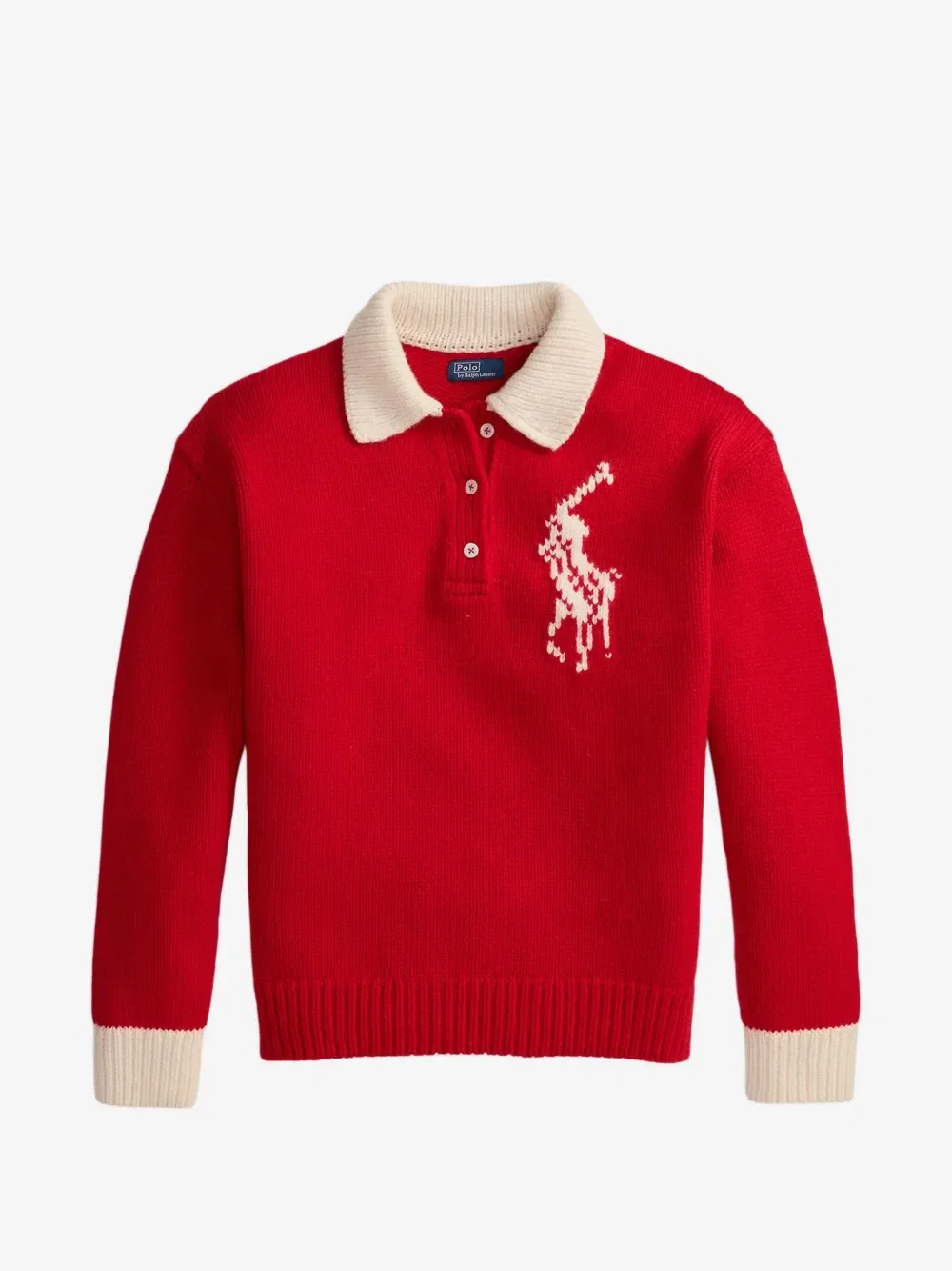 Шерстяной свитер с логотипом Polo Ralph Lauren, красный