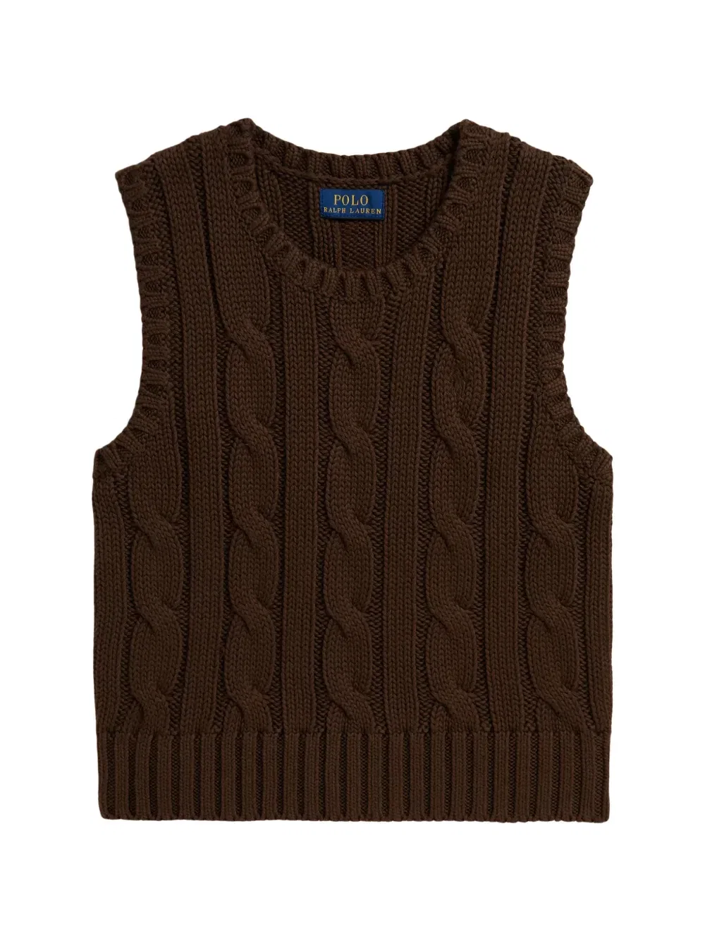 Жилет фактурной вязки Polo Ralph Lauren Kids, коричневый