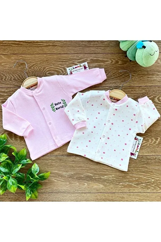 Детский кардиган хлопковый комплект из 2 штук Renkli Puset, Pink