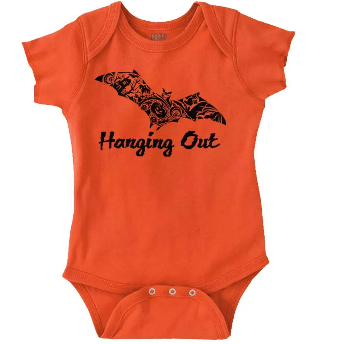 Детский боди-комбинезон с принтом Haunted Halloween Bat Hanging Out Brisco Brands, Black