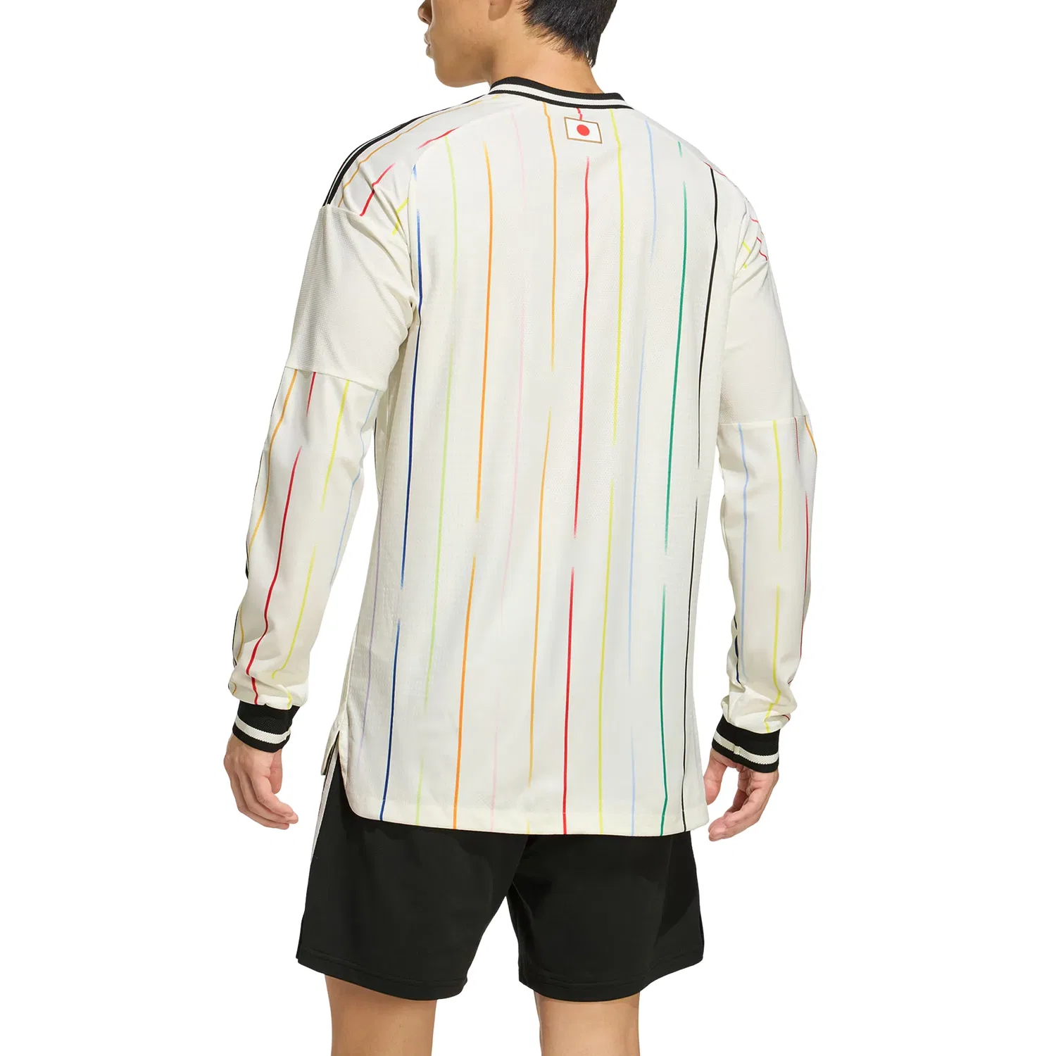 Мужская футболка с длинным рукавом Adidas Japan 26 Away Authentic Long Sleeve Jersey Off White Black, белый — фото 4