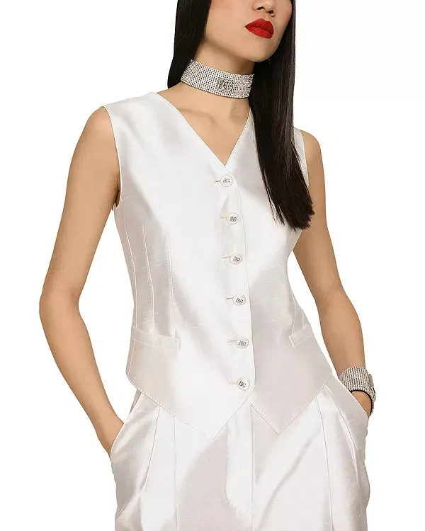 Женский топ без рукавов Dolce & Gabbana, Natural White