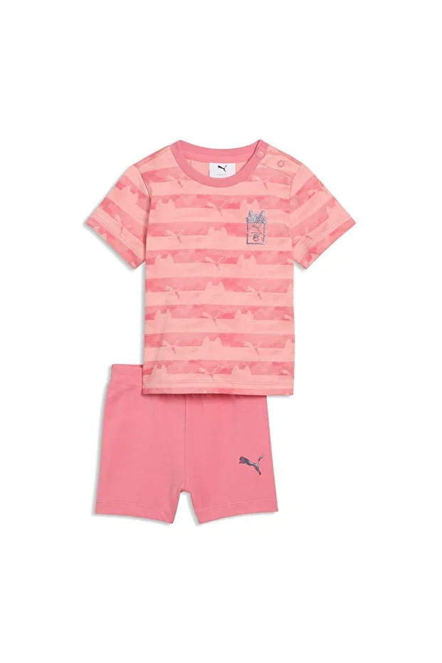 Детский спортивный комплект для новорожденных с коротким рукавом Gdh minicats baby pink Puma, Pink