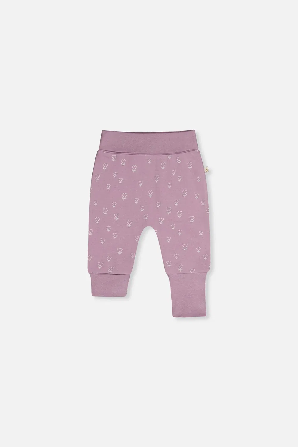Детские штаны из органического хлопка с завышенной посадкой Deux par Deux, Purple Floral Print