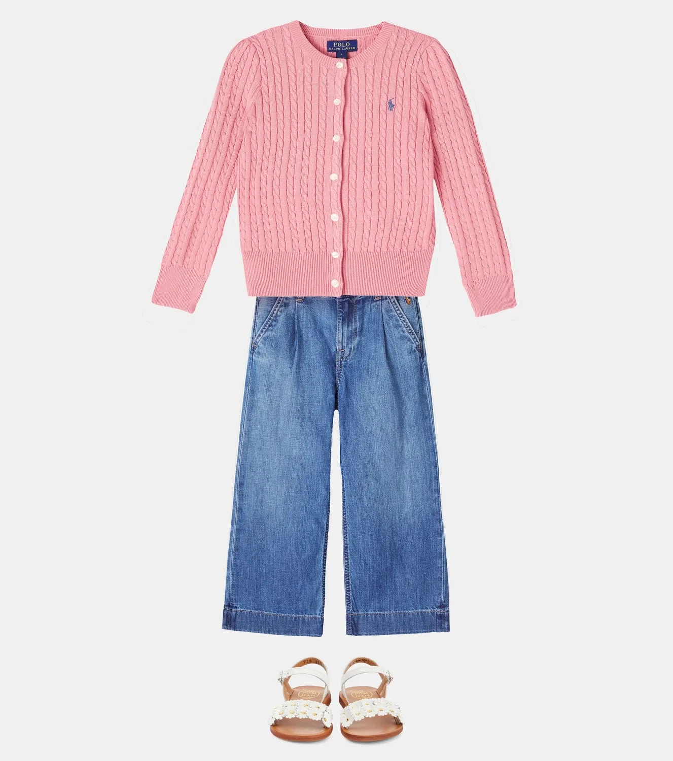 Джинсы с широкими штанинами Polo Ralph Lauren Kids, синий — фото 2