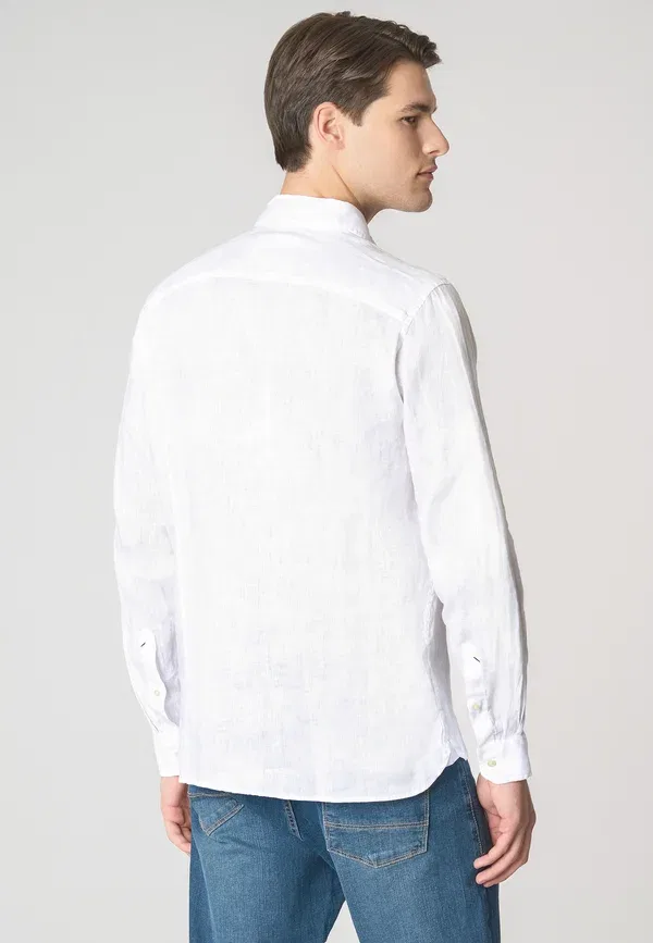 Рубашка льняная Shirt U.S. Polo Assn. белый — фото 3