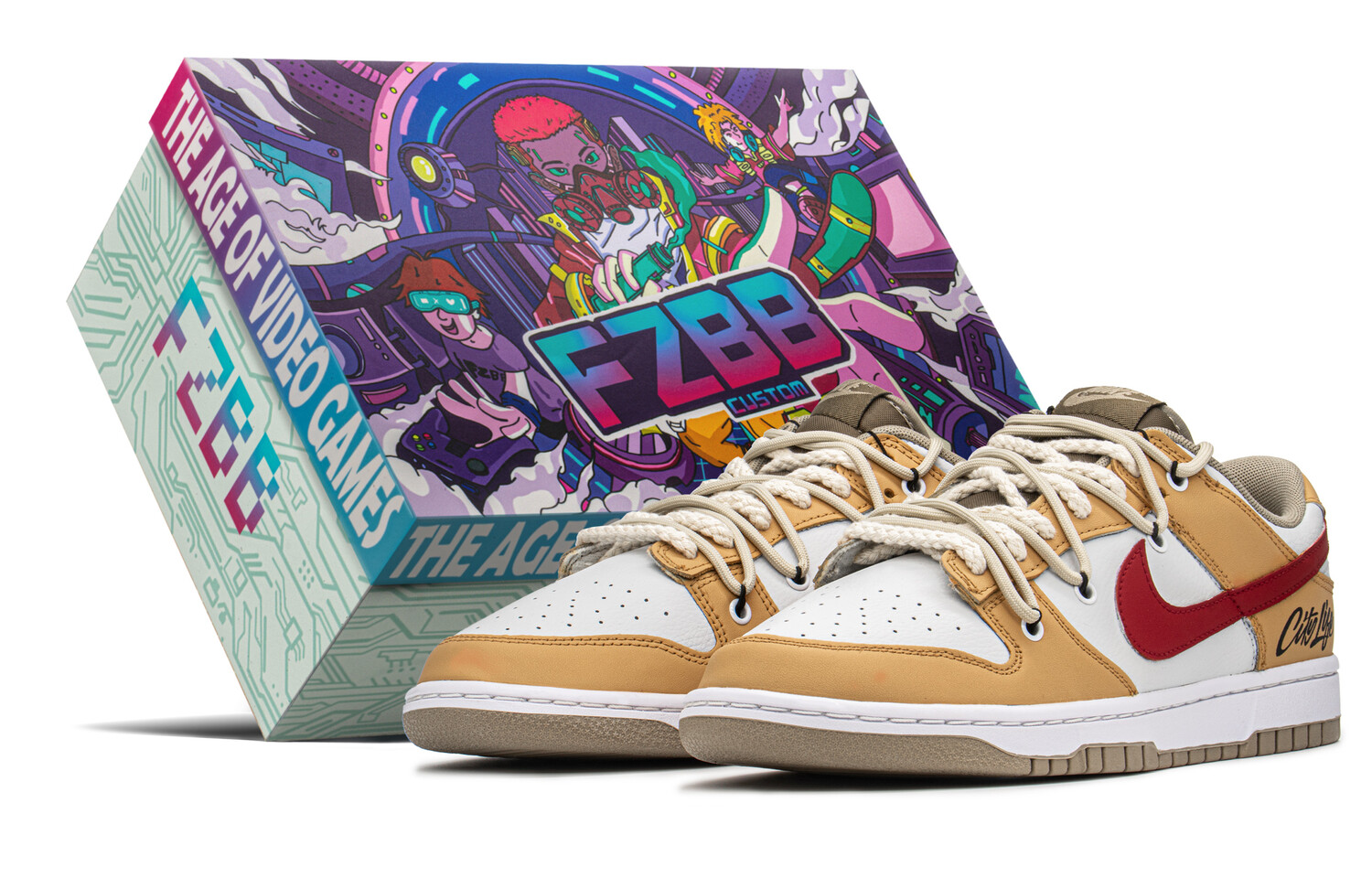 

Кроссовки Nike Dunk Skateboard Shoes Men Low-Top Yellow White/Red
