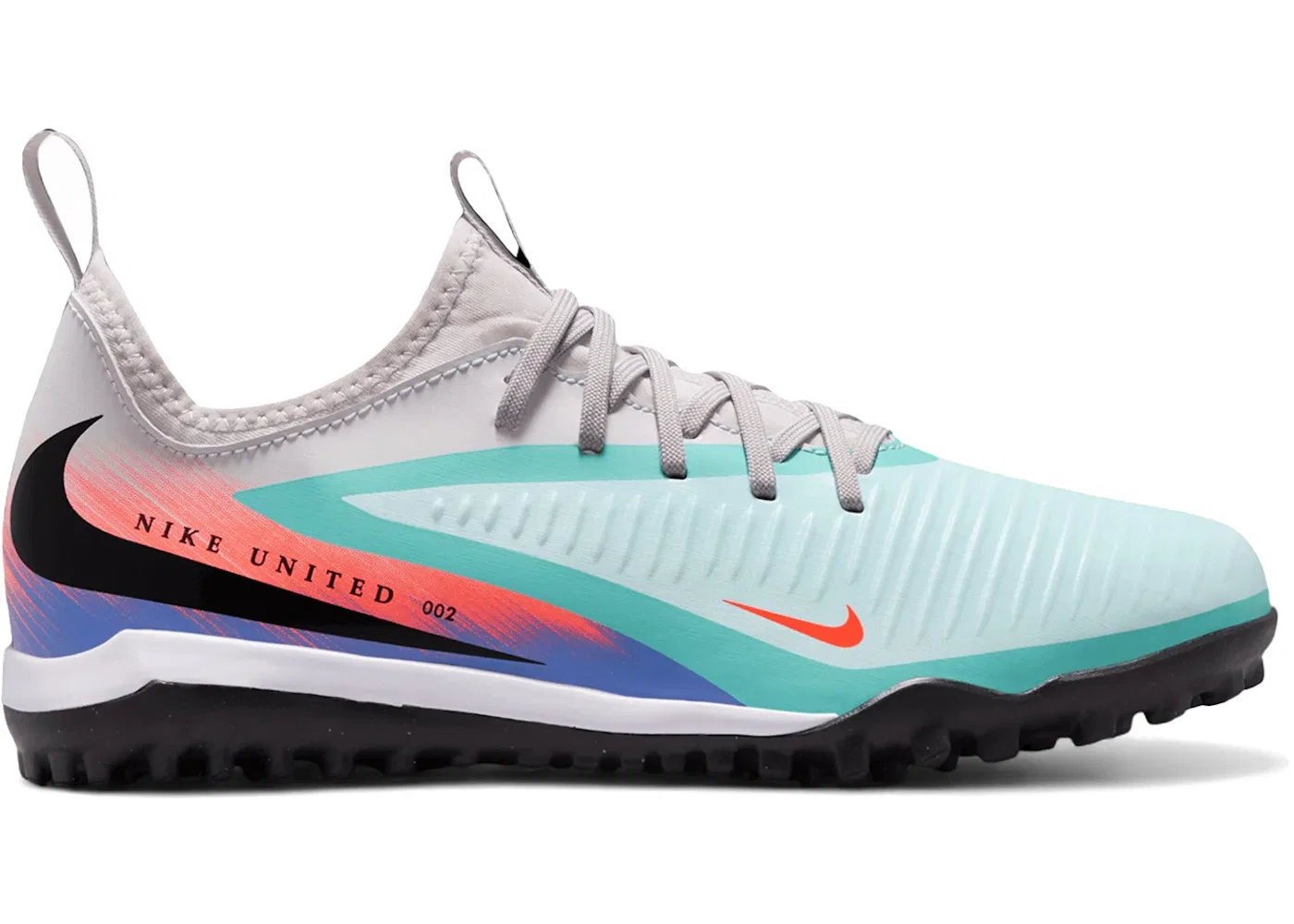 Детские кроссовки для мальчиков с шнуровкой Nike Phantom 6 Low Academy TF Nike, Pistachio Frost/Hyper Orange