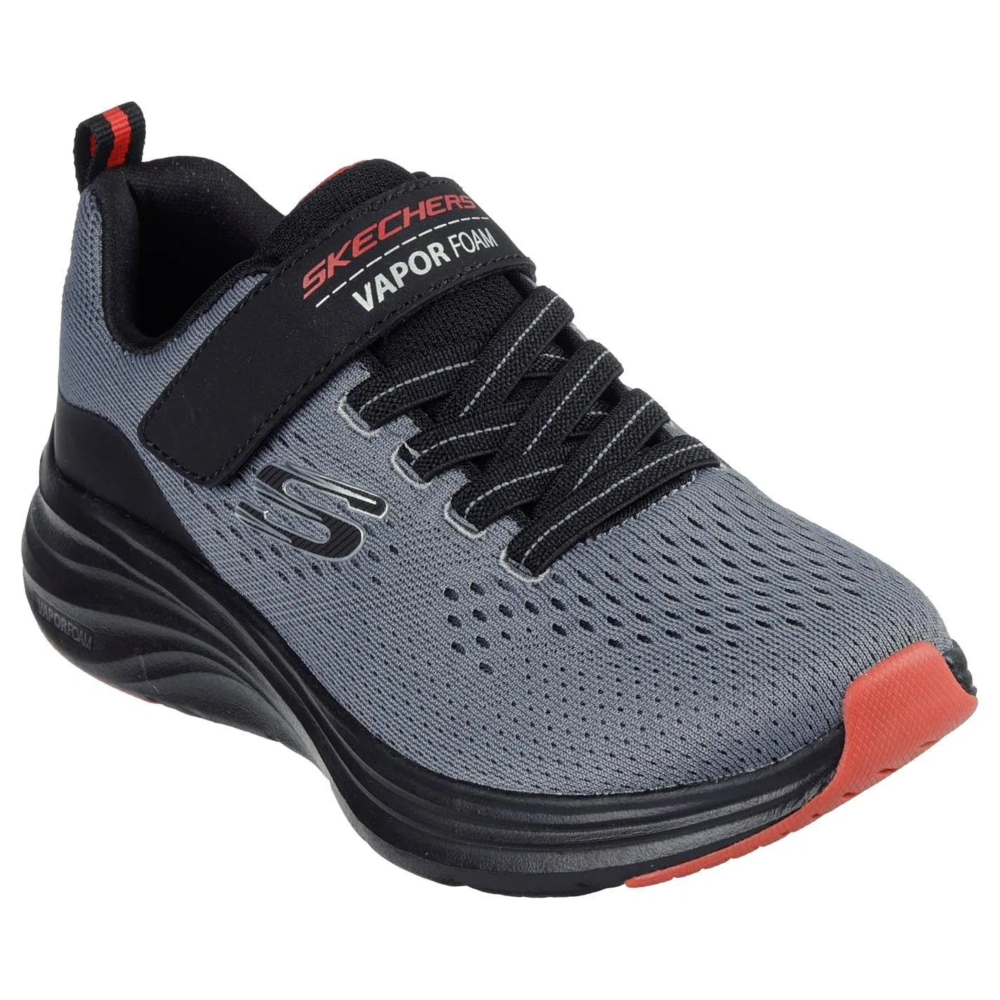 Детские кроссовки для мальчиков с липучкой Vapor Foam Skechers, Grey And Black — фото 3