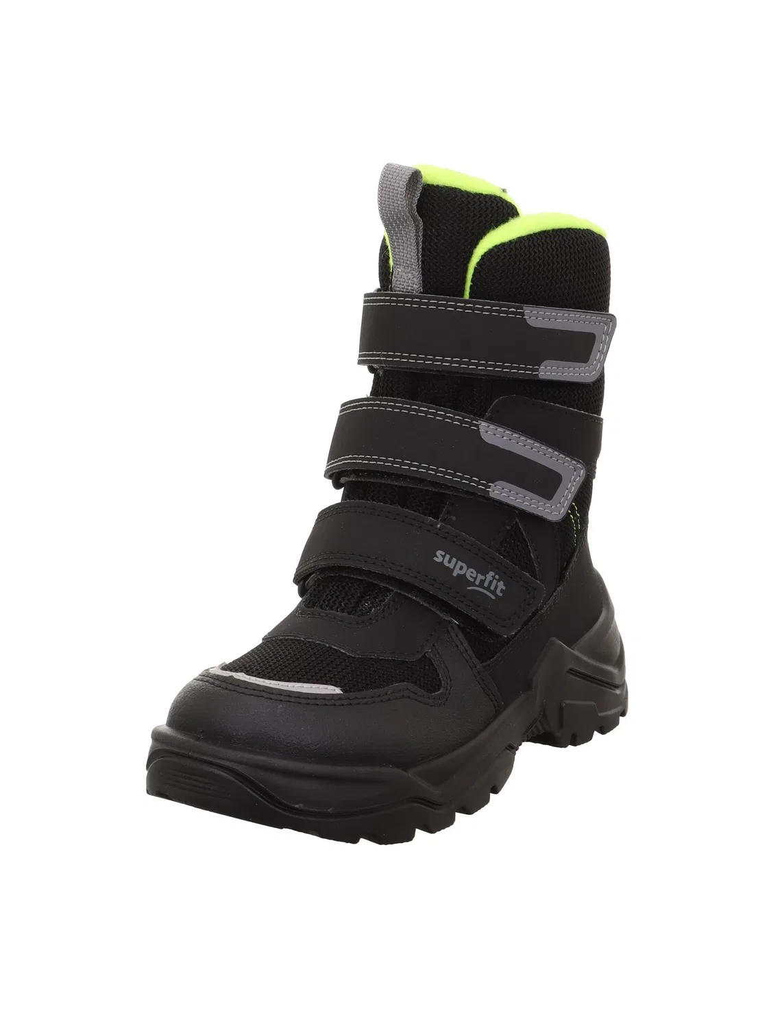 Детские снежные ботинки для мальчиков на липучке Snow Max Warm Gefütterte Gore-tex Superfit, Black Yellow 0030
