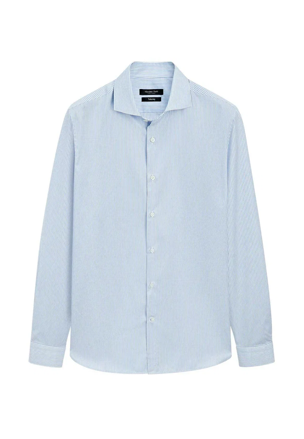Приталенная полосатая рубашка классического кроя - рубашка Massimo Dutti, Light Blue