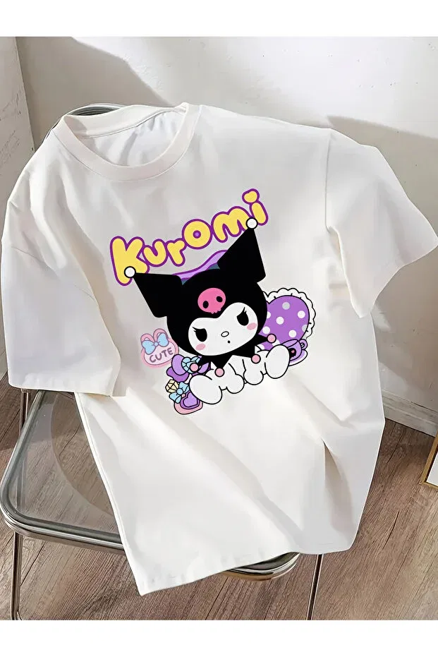 Детская футболка для девочек с принтом Yellow Lilac Kuromi Let'S Wear, White