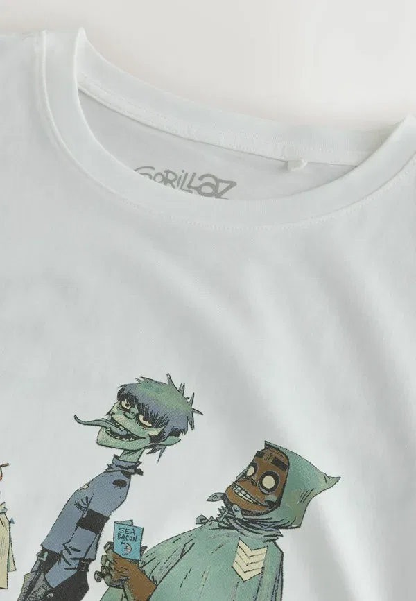 Футболка с принтом Gorillaz Next, White, белый — фото 3