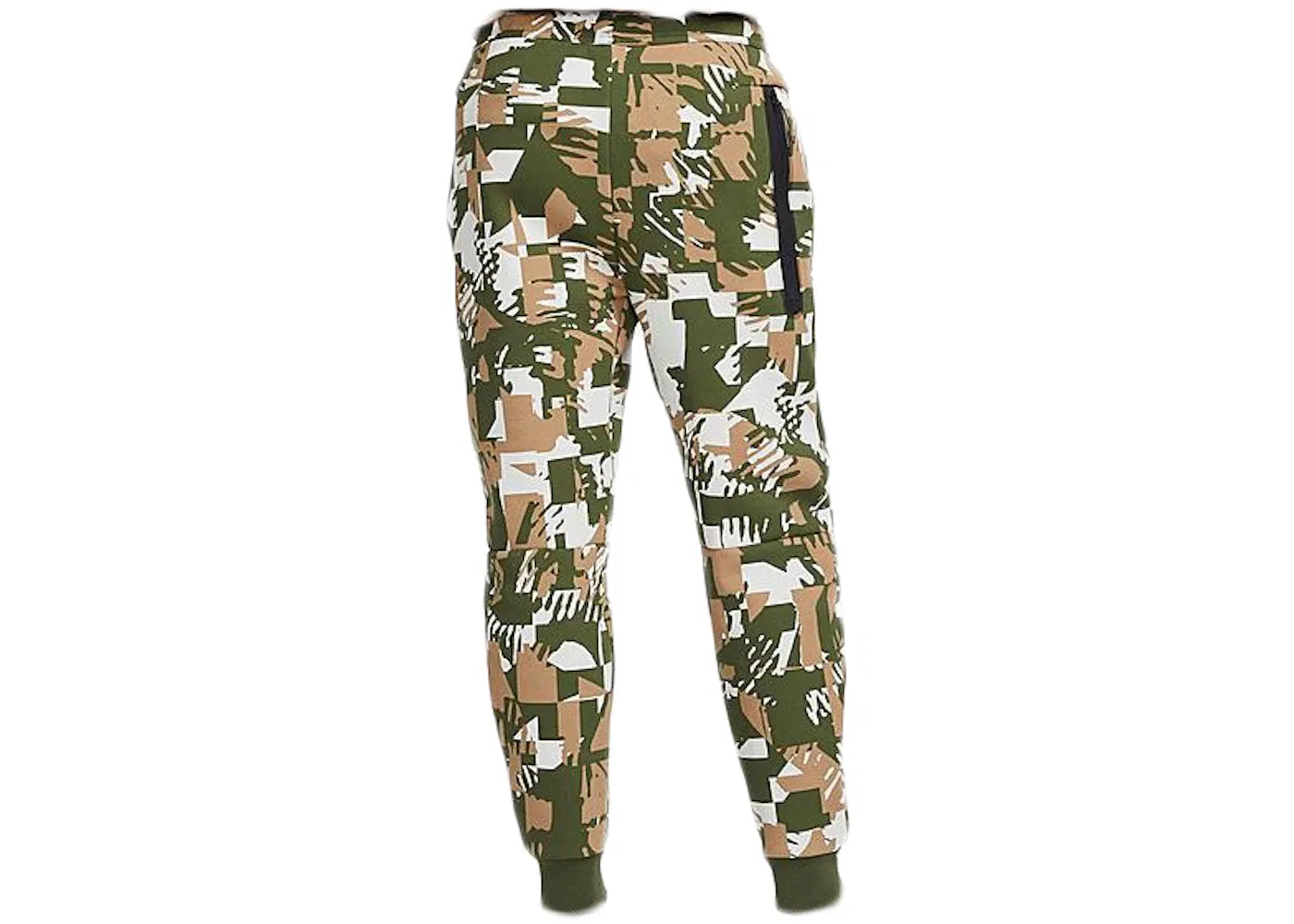 Мужские спортивные брюки с принтом Nike Sportswear Tech Fleece All Over Print Jogger Pant, Light Bone/Rough Green/Black