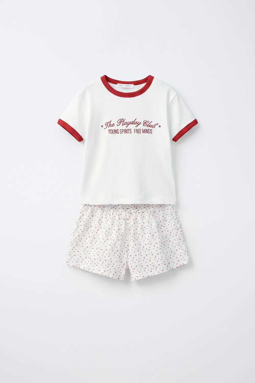 Для детей 6-14 лет / Пижама с цветочным рисунком ZARA, White/Red