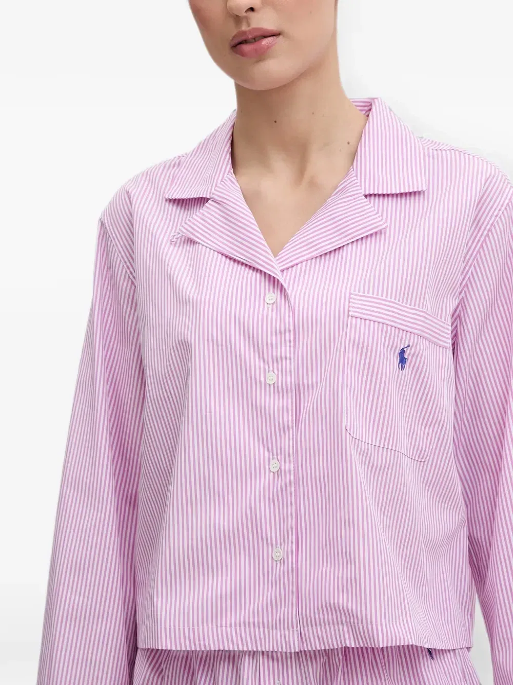 Пижамный комплект из полосатого хлопка Polo Ralph Lauren, розовый — фото 3