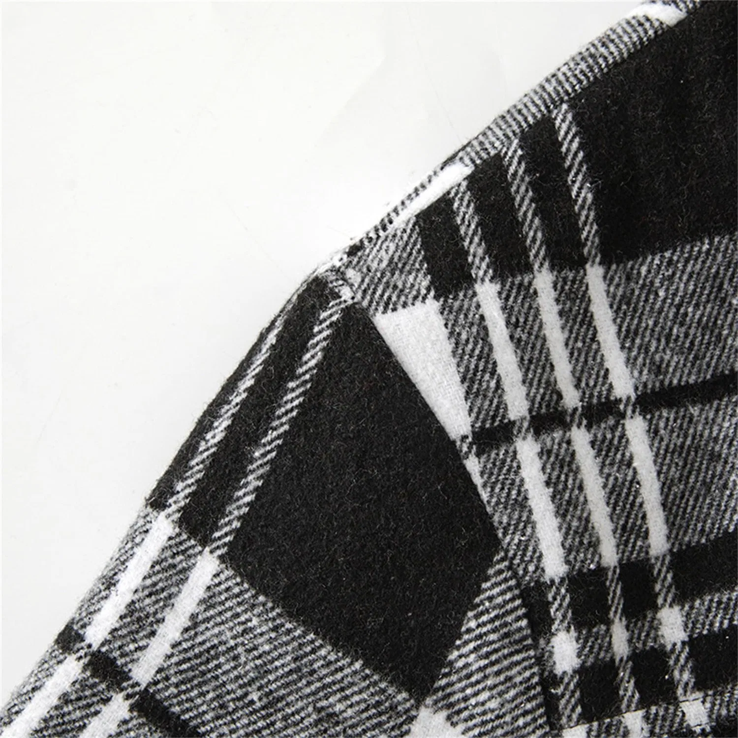 Мужское пальто из фланели с принтом Retro Scottish Flannel, Black — фото 3