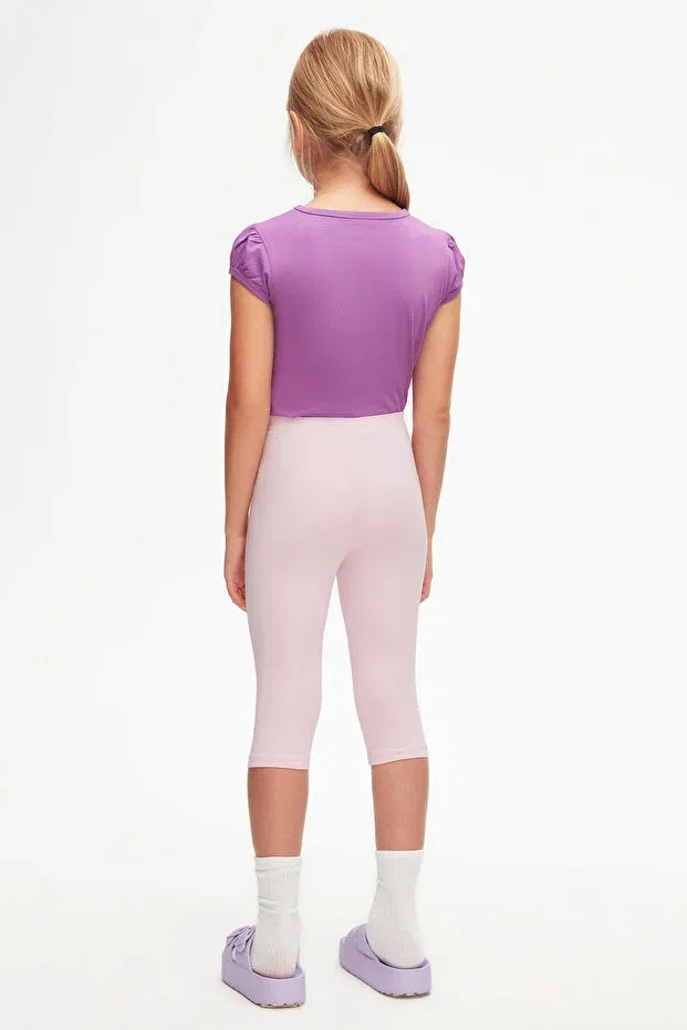 Детские леггинсы для девочек ниже колена Lovetti, Bright Pink — фото 4